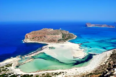 Бухта Балос Крит, пляж острова Грамвуса слияние трех морей на карте Крита,  крепость, отзывы туристов