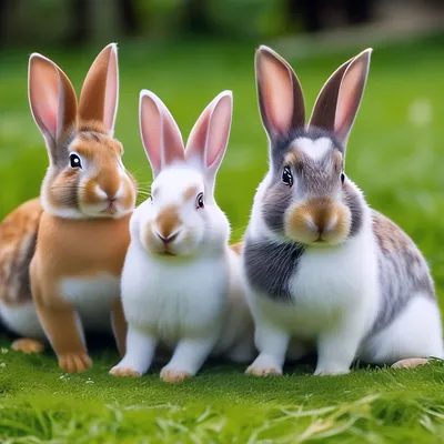 Домашние кролики разных пород на …» — создано в Шедевруме