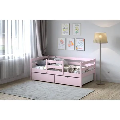 Кровать детская Радуга с 1 ящиком графит с бортиком купить в Якутске онлайн  в интернет-магазине \"Саха-Мебель\".