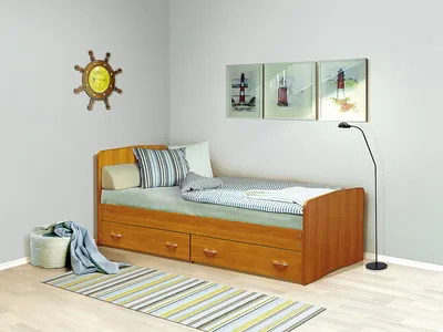 Кровать из массива Карина-5 орех с ящиками 1,4 м купить в Санкт-Петербурге  по цене 19 900 ₽ в интернет-магазине «Комод78».