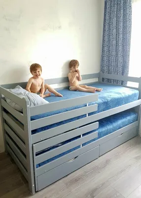 Детская кровать двухместная смежная Бабочка - 15740 р, бесплатная доставка,  любые размеры