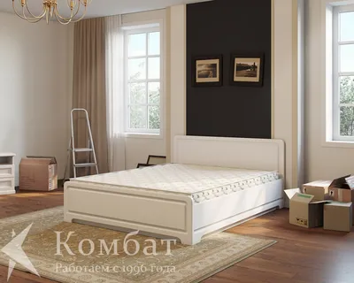 Белая кровать двуспальная - изготовление на заказ в Москве