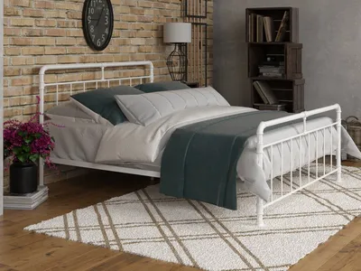 Современная Белая двуспальная кровать из массива дерева на платформе с  изголовьем кровати | AliExpress