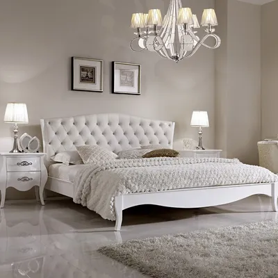 Кровать двуспальная 180х200 белая Carter Snowfall купить | интернет-магазин  Romatti в Москве