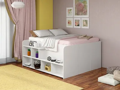 Двуспальная кровать Афродита-3 180x200 экокожа белая — купить в Москве по  цене 18 690 руб.