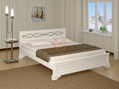 Двуспальная кровать Белая Лира купить с доставкой в интернет-магазине  Мебель-Новинка