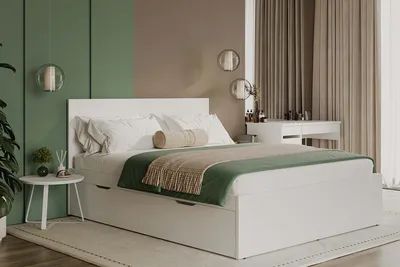 Кровать двуспальная Престиж Белая в MEBLIUS. Купить Двуспальные кровати  недорого! Широкий выбор Двуспальные кровати.