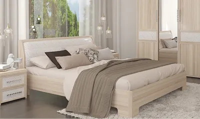 Кровать двуспальная с ящиками 1600 Камелия цвет белый