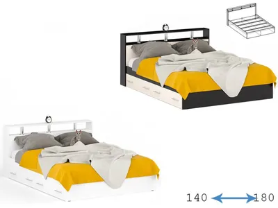 Кровать Камелия 1.6 с настилом (Венге/Дуб атланта) купить в Биробиджане по  низкой цене в интернет магазине мебели
