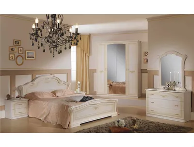 Кровать 2-х спальная Диана, размер 1110*1800*2158 мм, с. м. 1600*2000мм,  цвет Беж