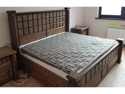 Двуспальная кровать из массива дуба, 180х200 - tikorro