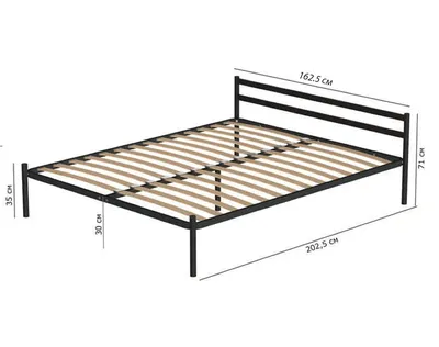 Кровать металлическая \"Эвора\" 900х1900 Черный купить в Екатеринбурге