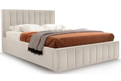 Двуспальная кровать с мягким изголовьем - на заказ в Москве