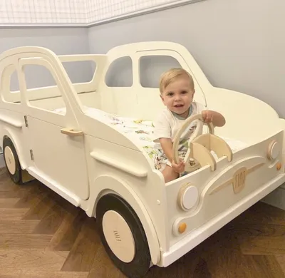 Детская кровать Машинка с ящиком - производитель Славмебель