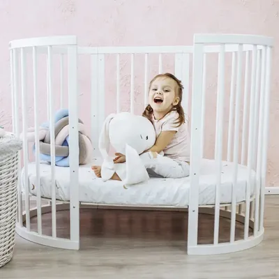 Кроватка-трансформер 8в1 из бука круглая овальная Dreams Премиум для  новорожденных от 0 до 5 лет, люлька кровать для ребенка | AliExpress