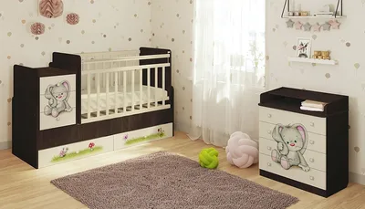 Детская комната Фея Зайчонок: кровать-трансформер + комод 1580 купить  недорого в Москве | Baby-Products