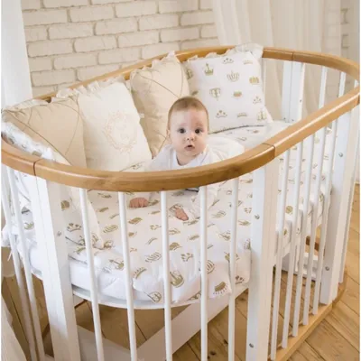 Детская овальная кроватка-трансформер Ovalbed Premium 8 в 1. Заказать с  доставкой детскую кроватку для малышей в karapuzov.com.ua