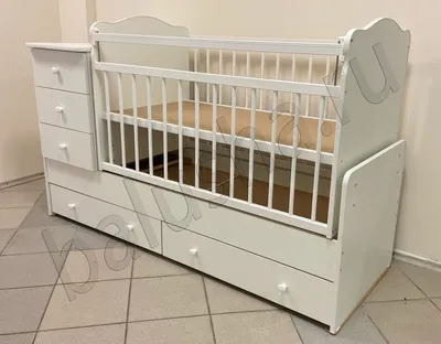 Детская кроватка-трансформер Happy baby Mommy lux Белый купить в Москве по  низким ценам