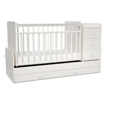 Детская кроватка-трансформер Happy baby Mommy lux Белый купить в Москве по  низким ценам