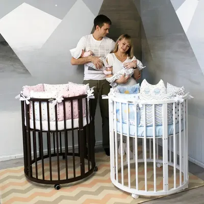 Кроватка-трансформер 8в1 из бука круглая овальная Dreams Премиум для  новорожденных от 0 до 5 лет, люлька кровать для ребенка | AliExpress