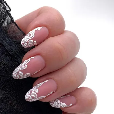 Лунный маникюр на коротких ногтях. Маникюр Кружево | Lace Nail Art Tutorial  - YouTube