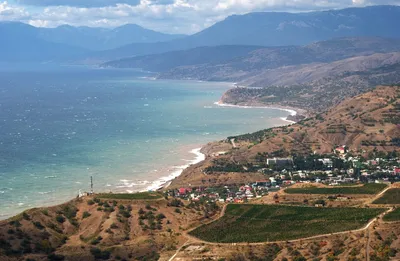 дорога вдоль черноморского побережья. крымское село морское Стоковое  Изображение - изображение насчитывающей прибрежно, море: 226460431