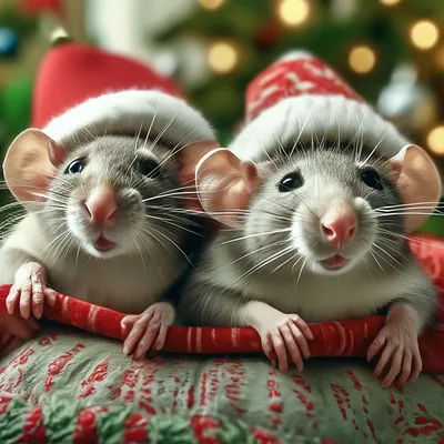 Крысы под ёлочкой в новогодних …» — создано в Шедевруме