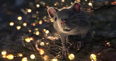 Новогодняя крыса арт - 67 фото