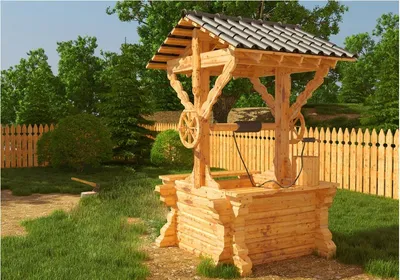 Домик для колодца - купить декоративный деревянный колодец недорого в  Москве и СПб