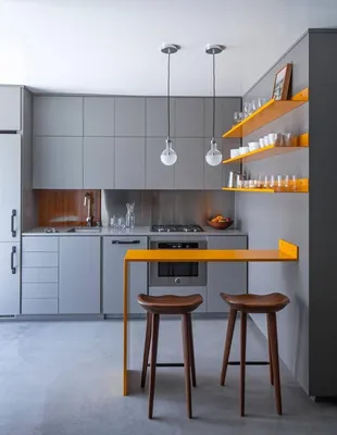 Дизайн кухни в хрущевке 5 - 6 кв м с холодильником. Фото интерьера. 75 идей  смелых решений