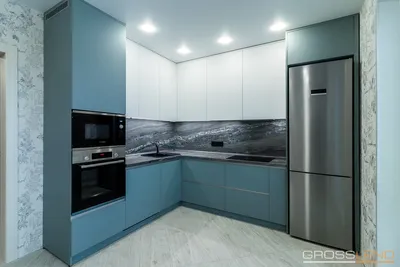 Белая угловая кухня до потолка с фасадами из пластика Fenix - цены и фото |  Купить угловую кухню в Минске