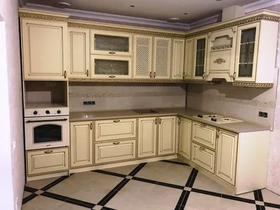Классическая угловая кухня МДФ в эмали \"Модель 487\" от GILD Мебель в Самаре  - цены, фото и описание.