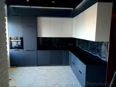 Кухня МДФ с фрезой черная