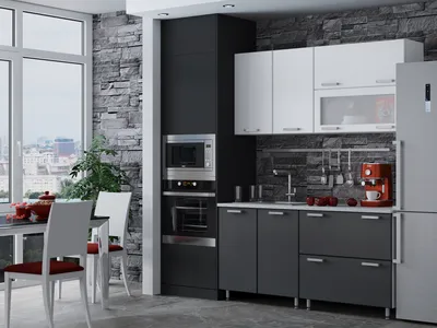 Кухня \"Техно\" 1,6 м - Белый софт-тач / графит SL - купить по цене 21990 ₽ в  Липецке