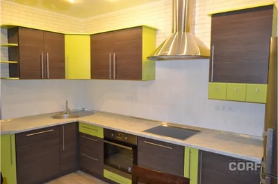 Кухня цвета лайм: 75 идей дизайна интерьера от SALON.ru | Планы кухни,  Интерьер, Зеленые шкафы