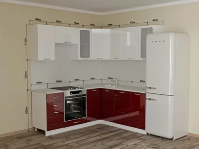 Угловая кухня с комбинированными фасадами \"Модель 756\" в Саратове - цены,  фото и описание.