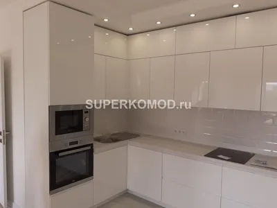 Белая угловая кухня в стиле хай-тек \"Модель 742\" в Великом Новгороде -  цены, фото и описание.