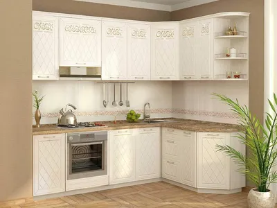 Кухонный гарнитур угловой Тиффани 16 (ширина 240х160 см) от производителя —  DaVita-мебель