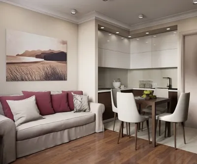 Проектируем маленькие квартиры on Instagram: \"Кухня-гостиная 17 кв.м. в  однушке. Жду ваших мнений!😉\"