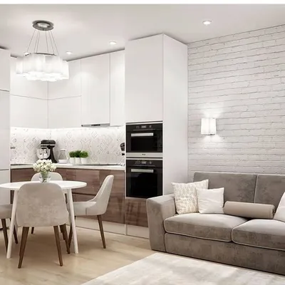 Идеи для кухни-гостиной pe Instagram: „🔸Кухня-гостиная 17 кв.м.🔸 ⠀  Дизайнер @gandiint_design86 ⠀ Ставьте лайк,если мои … | Интерьер кухни,  Интерьер студии, Кухня