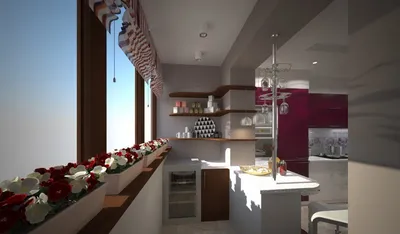 Кухня с балконом: объединение в 2023 году