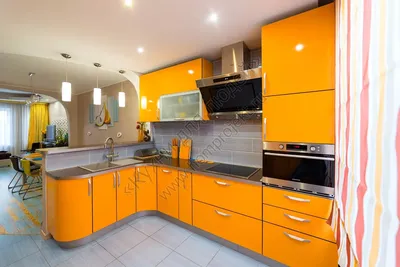 Оранжевые кухни - купить оранжевую кухню на заказ в Москве ✓ 1Кухонный