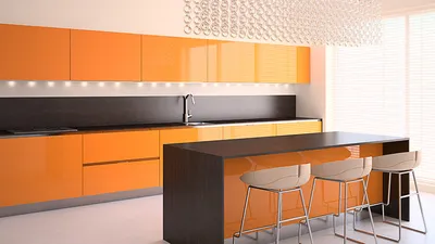 Оранжевая кухня: примеры дизайна и фото. - Дизайн кухни