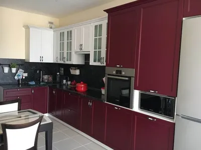 Кухня в бордовом цвете фото фото