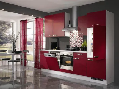 Роскошная кухня в бордовом цвете! - эксклюзивно на Our-Interior.com