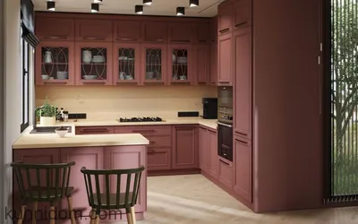Кухни бордового цвета купить в студии мебели «КухниДом»