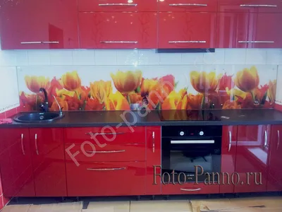 Кухня в красном цвете Ли51 на заказ в Москве - фото, цена, описание