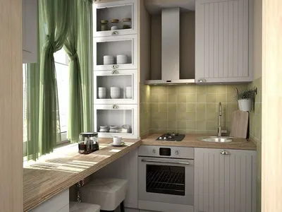 Вариант дизайна кухни в хрущевке 5,2 кв.м с холодильником, плитой и  обеденной зоной | СЕКРЕТЫ КУХНИ | Дзен