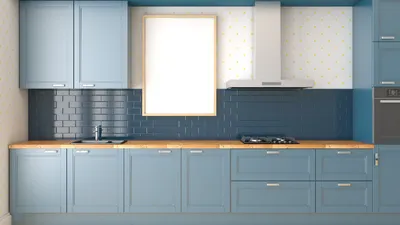 Дизайн Голубой Кухни: 170+ (Фото) Интерьеров И Их Сочетаний | Mutfak  tezgahi, Modern mutfak tasarımı, Ev için