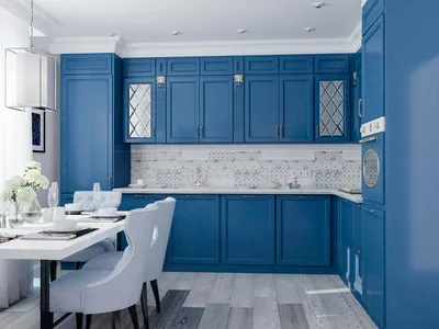 Синяя кухня: 50 идей с фото интерьера кухни в синем цвете